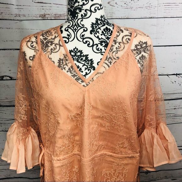 Revolve Stevie May Arid Dreams Mini Dress Lace Apricot XS - Picture 9 of 14